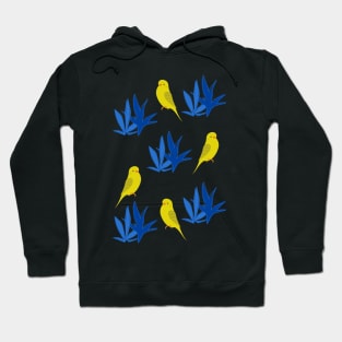 Yellow bird Parrot Pattern Hoodie